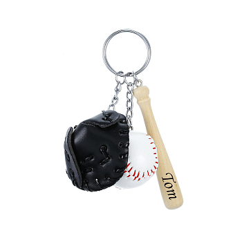 Baseball přívěsek na klíče černý