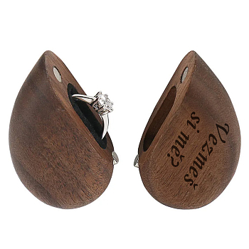 Luxusní dárková krabička na snubní prsten dřevěné srdce