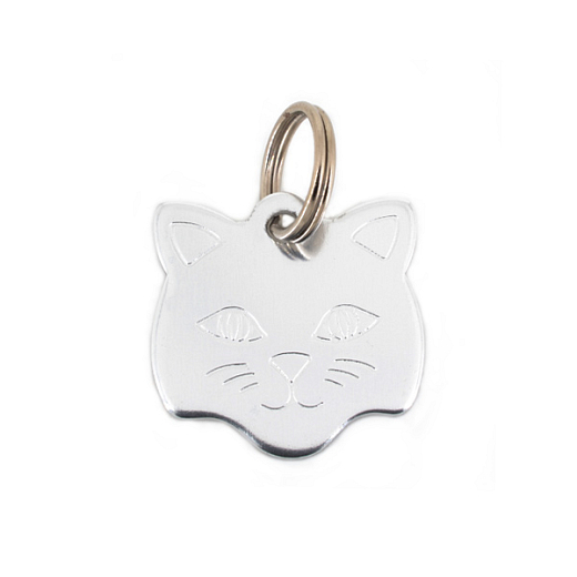 Kočičí kovová známka stříbrná