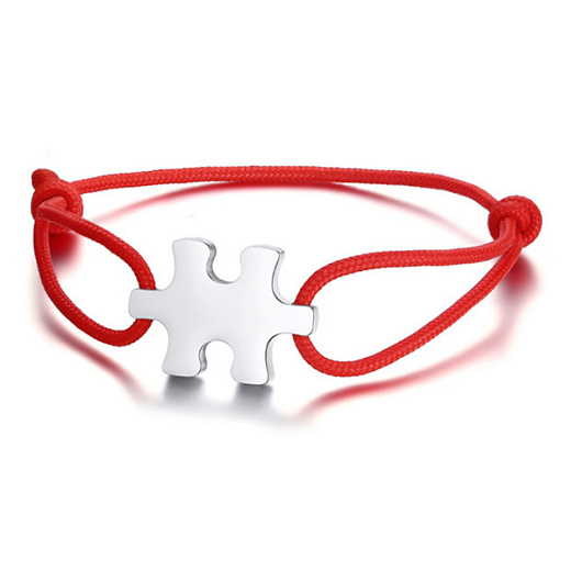 Náramek Unisex Puzzle červený