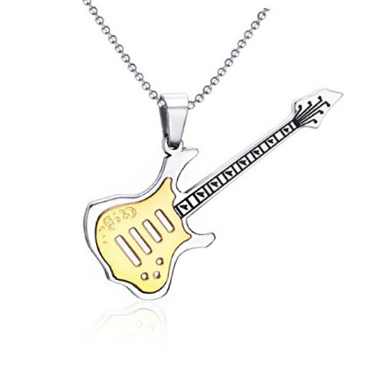 Přívěsek s řetízkem kytara zlato-stříbrná