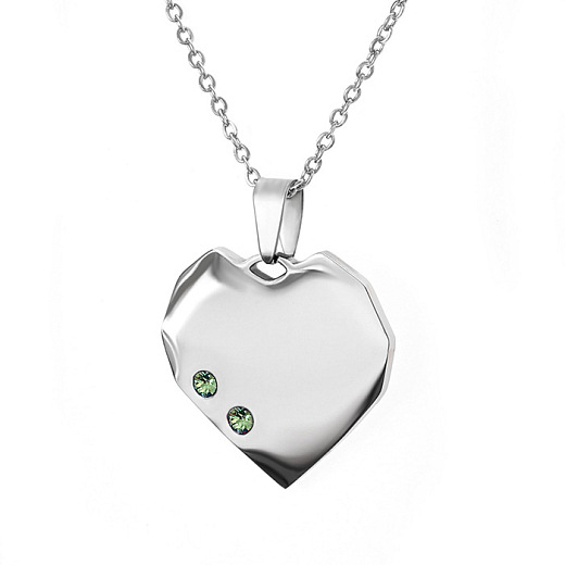 Přívěsek s řetízkem Srdce Diamond se Swarovski krystaly zelený