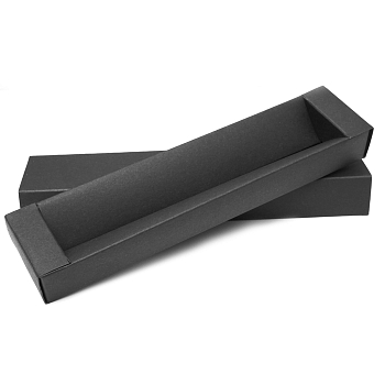 Papírová dárková krabička na pera černá vysouvací