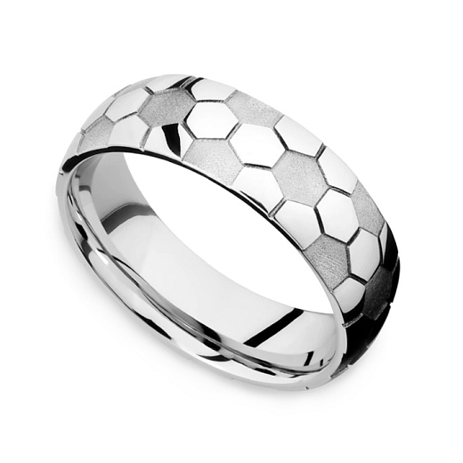 Ocelový prsten Fotbal